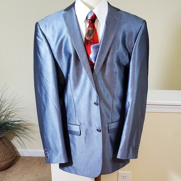 Vinci~2 Button Sharkskin Blazer - Picture 4 of 12